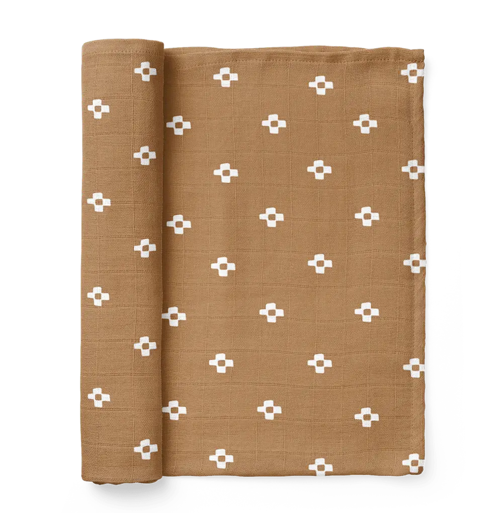 Boho Square Brown Baby Blanket