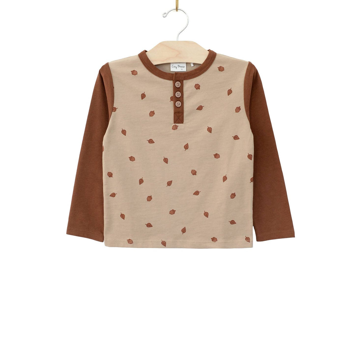 Henley Tee- Pecan Acorns