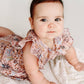 Flutter Sleeve Short Romper- Spring Garden- Lilac