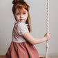 Colorblock Collar Dress- Soft Rose