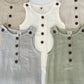 CLinen Romper Jumpsuit One piece Buttoned Neutral