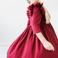 Burgundy Ruffle Twirl Dress